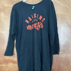 Little Mama Shirt Shop Raising a Little Monster- Baseball style tee